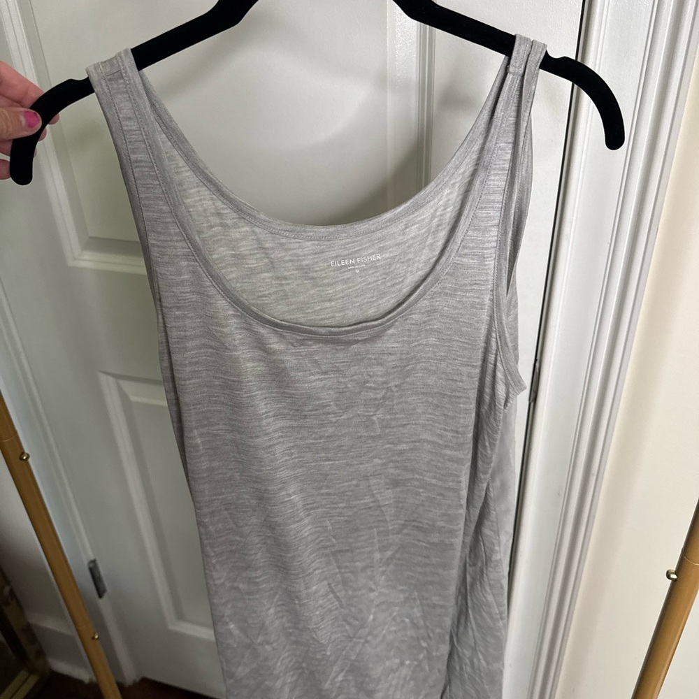 Eileen Fisher Light Gray Scoop Neck Tank